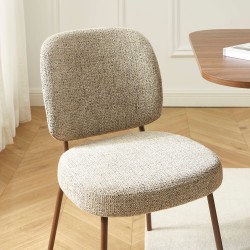 Lot de 2 chaises MOE en tissu marron clair