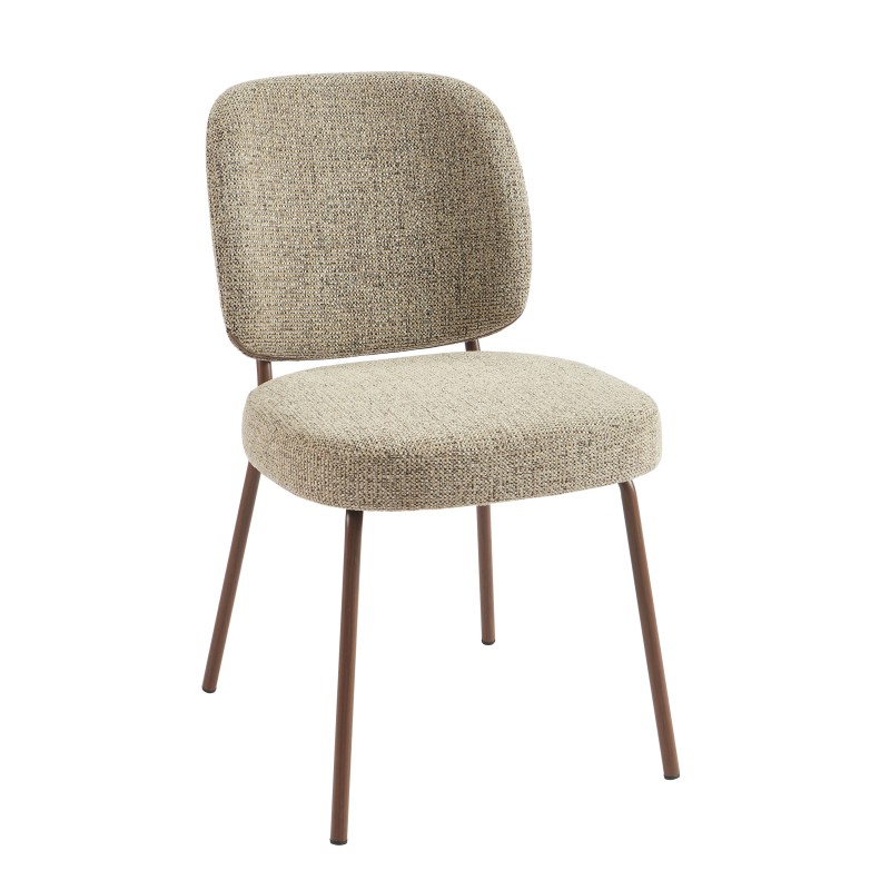 Lot de 2 chaises MOE en tissu marron clair