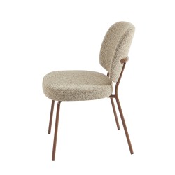 Lot de 2 chaises MOE en tissu marron clair