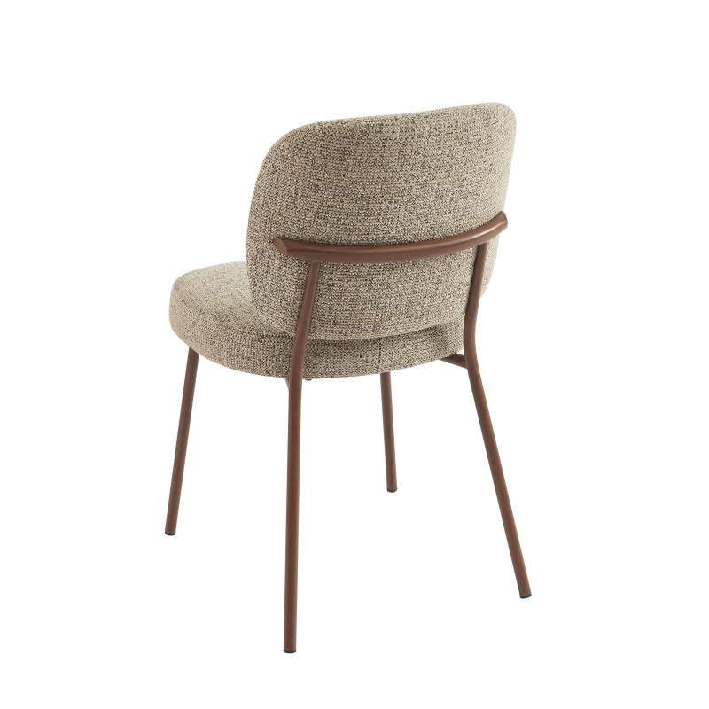 Lot de 2 chaises MOE en tissu marron clair