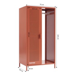 Vestiaire PANTONE métal terracotta avec penderie h145cm
