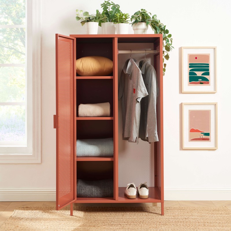 Vestiaire PANTONE métal terracotta avec penderie h145cm