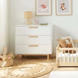 Commode enfant ROME blanc 3 tiroirs
