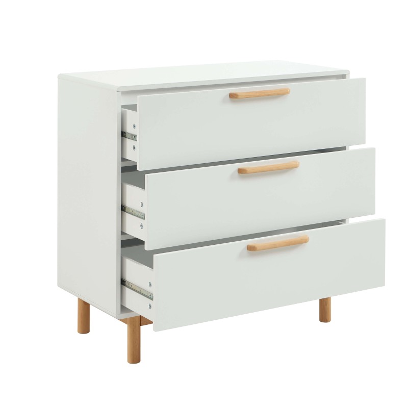 Commode enfant ROME blanc 3 tiroirs