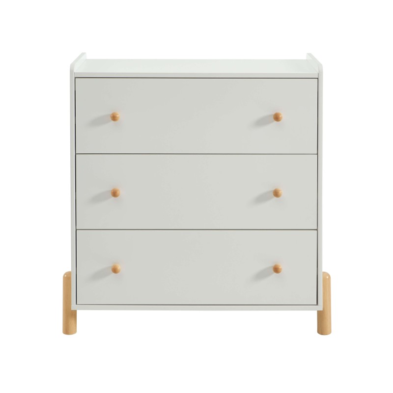 Commode enfant MONA blanc 3 tiroirs