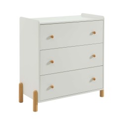 Commode enfant MONA blanc 3 tiroirs