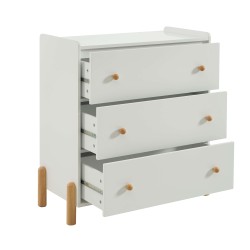 Commode enfant MONA blanc 3 tiroirs