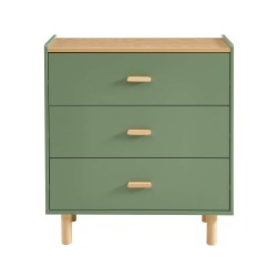 Commode enfant AURA couleur vert 3 tiroirs