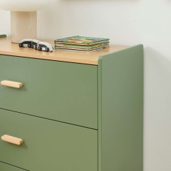 Commode enfant AURA couleur vert 3 tiroirs