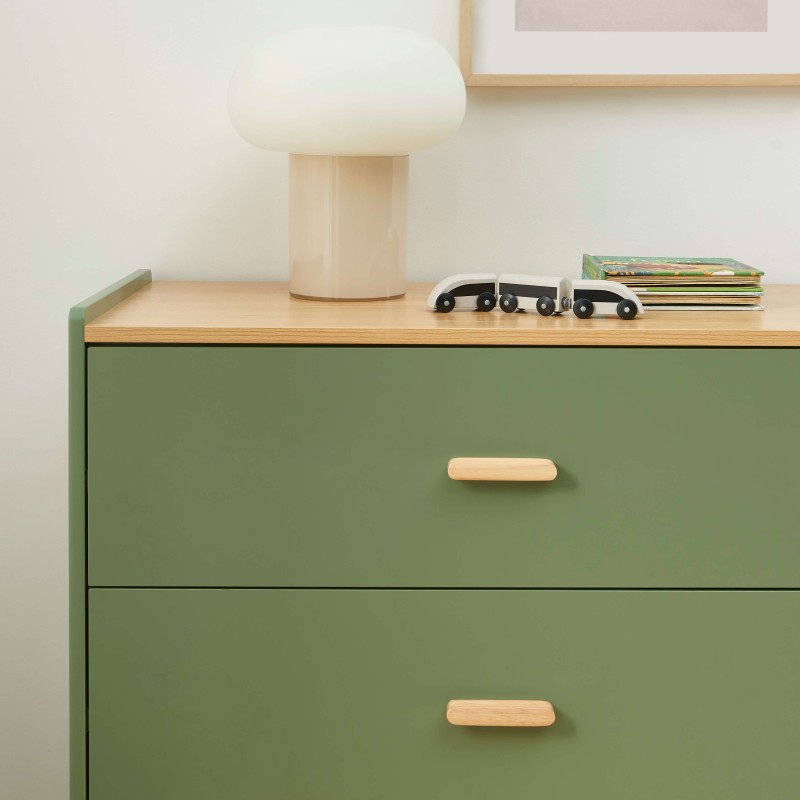 Commode enfant AURA couleur vert 3 tiroirs