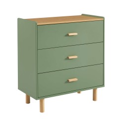 Commode enfant AURA couleur vert 3 tiroirs