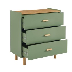 Commode enfant AURA couleur vert 3 tiroirs