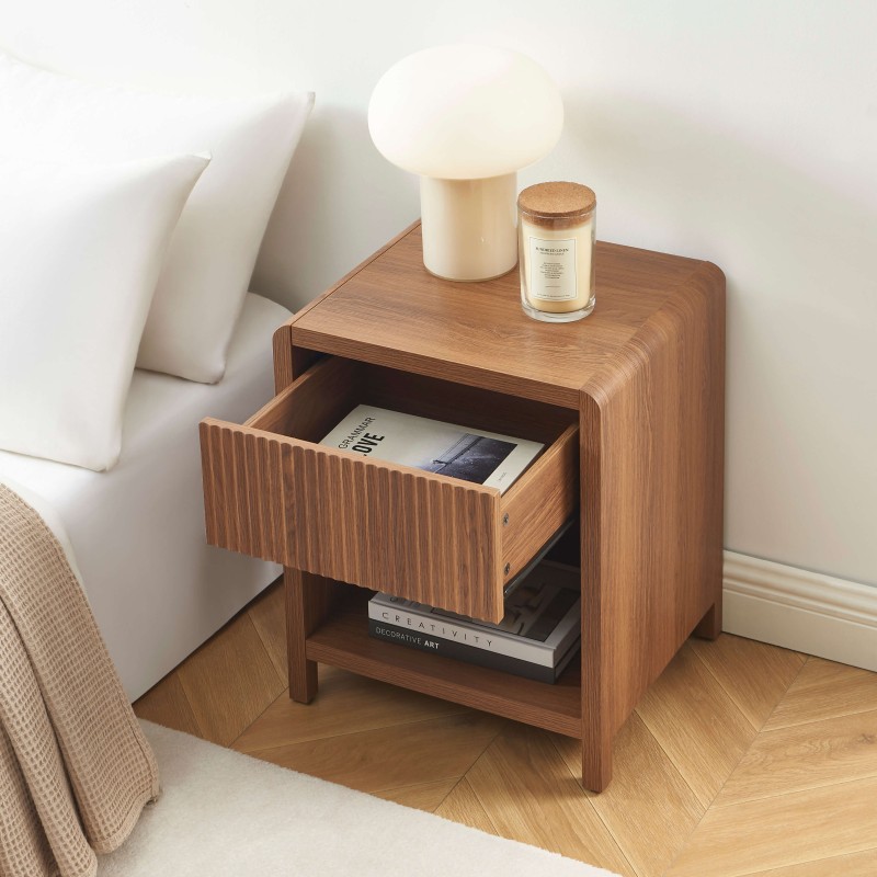 Table de chevet UTICA effet noyer 1 tiroir