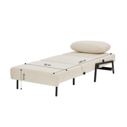 Fauteuil NIO convertible tissu beige 1 place