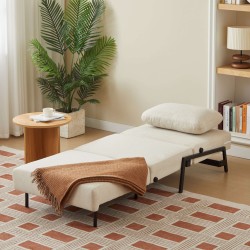 Fauteuil NIO convertible tissu beige 1 place