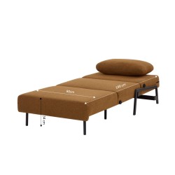 Fauteuil NIO convertible tissu marron 1 place