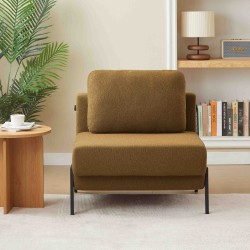 Fauteuil NIO convertible tissu marron 1 place