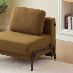 Fauteuil NIO convertible tissu marron 1 place