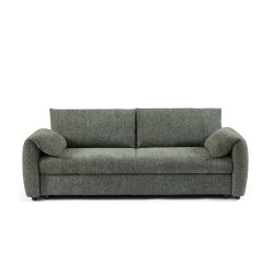Canapé droit ANGEA convertible tissu vert 3 places