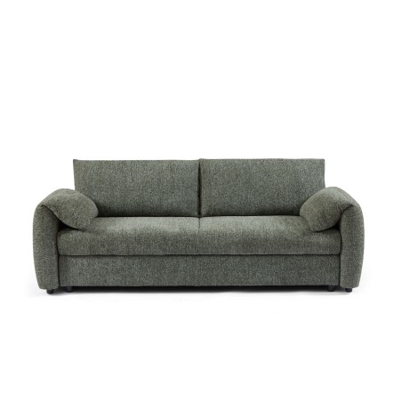 Canapé droit ANGEA convertible tissu vert 3 places