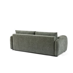 Canapé droit ANGEA convertible tissu vert 3 places
