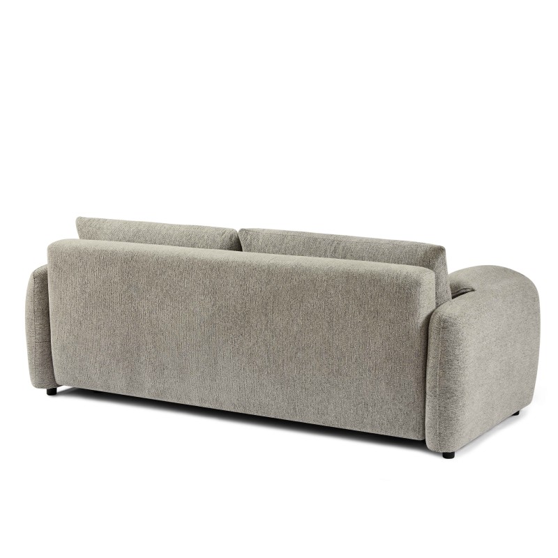 Canapé droit ANGEA convertible tissu taupe 3 places