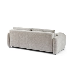 Canapé droit ANGEA convertible tissu beige 3 places