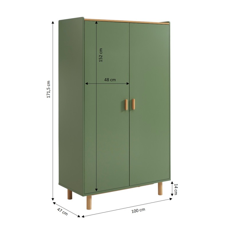 Armoire enfant AURA vert