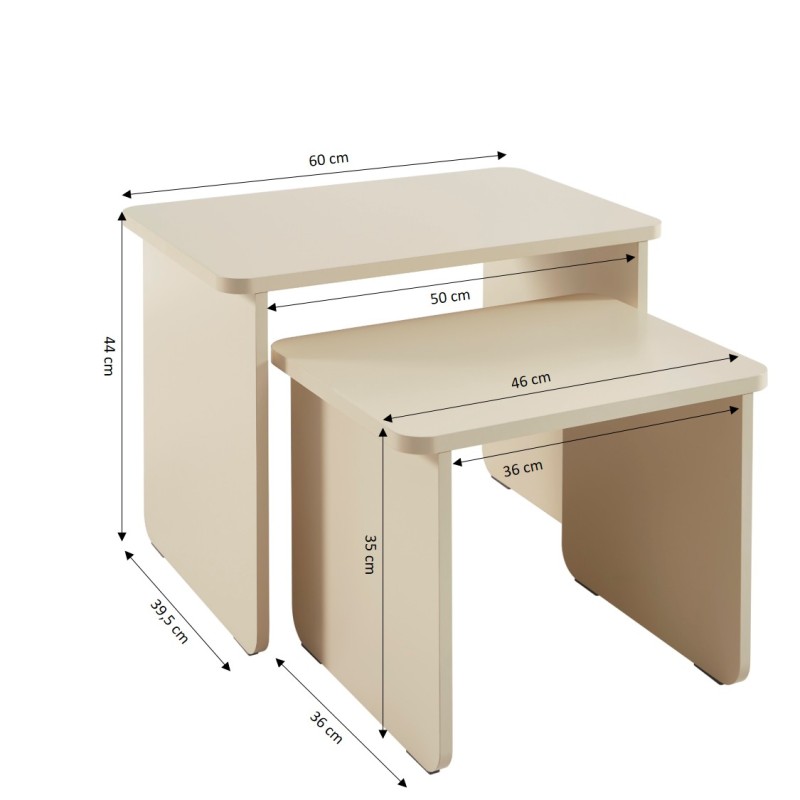 Table basse gigogne AKKA beige