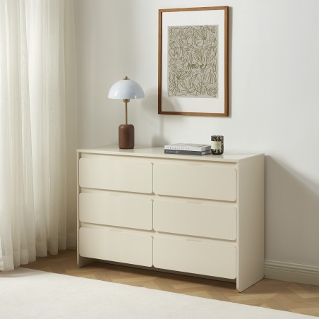 Commode 6 tiroirs AKKA beige 135cm