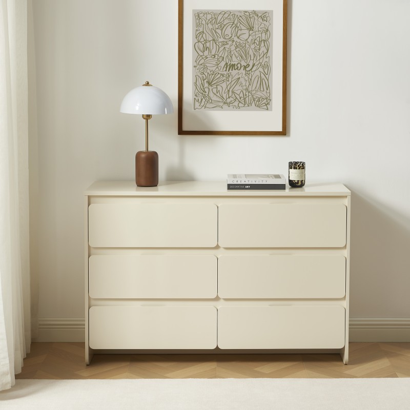 Commode 6 tiroirs AKKA beige 135cm