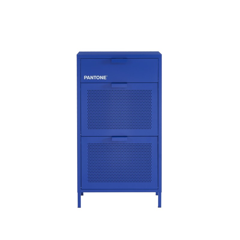Schuhschrank PANTONE aus elektrisch blauem Metall, 55 cm