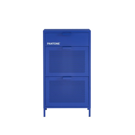 Schuhschrank PANTONE aus elektrisch blauem Metall, 55 cm