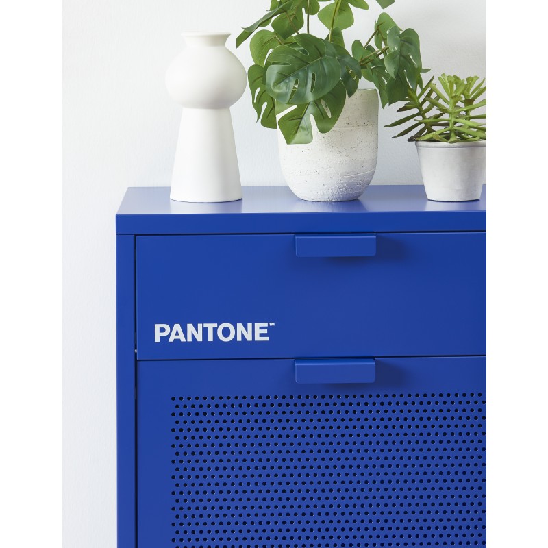 Schuhschrank PANTONE aus elektrisch blauem Metall, 55 cm