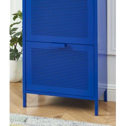 Schuhschrank PANTONE aus elektrisch blauem Metall, 55 cm
