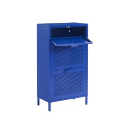 Schuhschrank PANTONE aus elektrisch blauem Metall, 55 cm