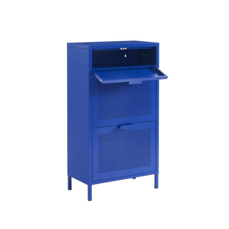 Schuhschrank PANTONE aus elektrisch blauem Metall, 55 cm
