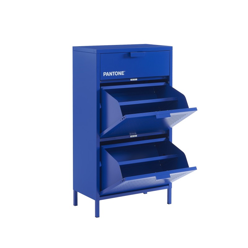 Schuhschrank PANTONE aus elektrisch blauem Metall, 55 cm