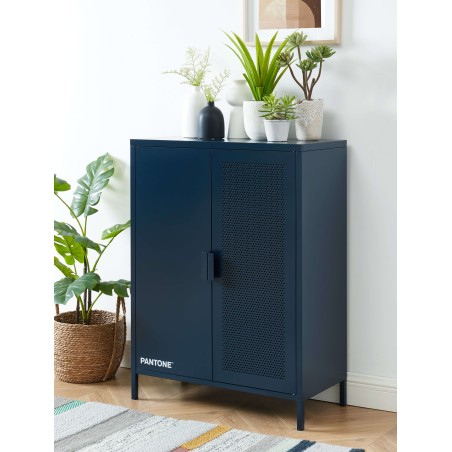 Buffet PANTONE métal bleu nuit 2 portes 75cm