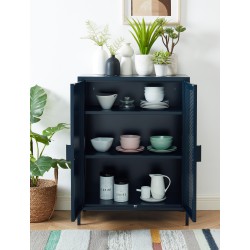Buffet PANTONE métal bleu nuit 2 portes 75cm