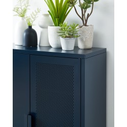 Buffet PANTONE métal bleu nuit 2 portes 75cm