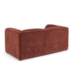 Divano fisso a 2 posti NIKKI in velluto testurizzato color terracotta