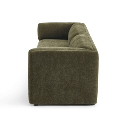 Canapé droit fixe NIKKI 3 places velours texturé vert