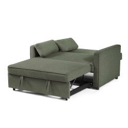 Canapé droit NEVA convertible tissu vert 2 places
