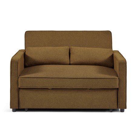 Canapé droit NEVA convertible tissu marron 2 places