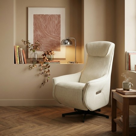 Fauteuil relax électrique COCHYRE tissu beige 1 place