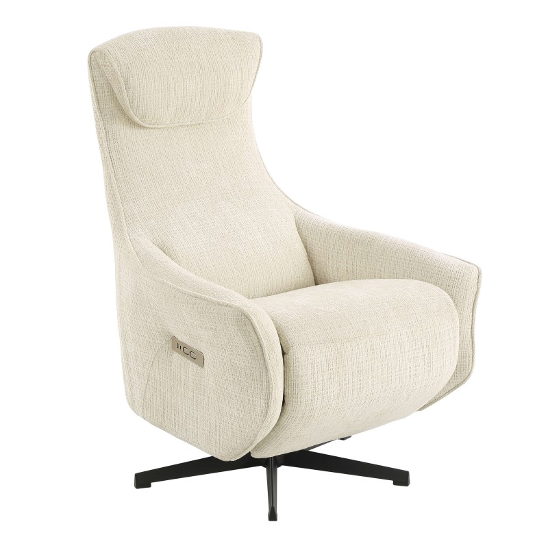 Fauteuil relax électrique COCHYRE tissu beige 1 place