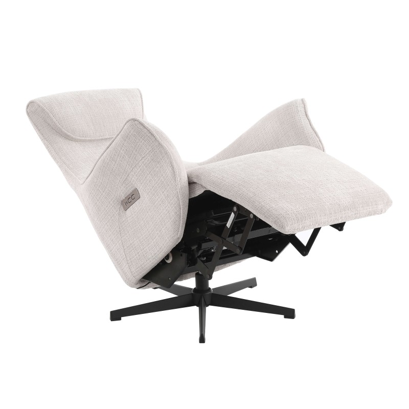 Fauteuil relax électrique COCHYRE tissu blanc 1 place