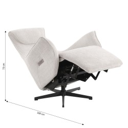 Fauteuil relax électrique COCHYRE tissu blanc 1 place