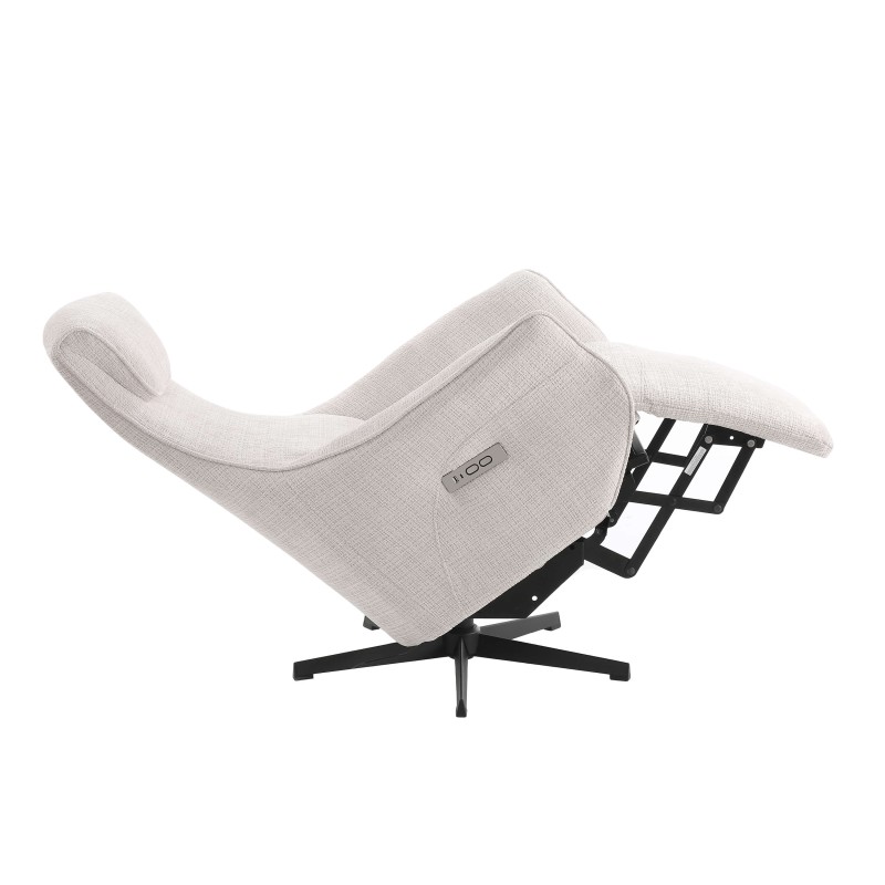 Fauteuil relax électrique COCHYRE tissu blanc 1 place